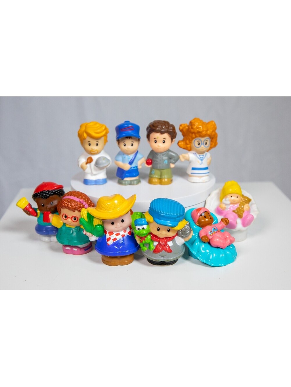 Fisher Price Little People 2003+ Vintage Figures - 10 total - Farmer, Dr, Chef